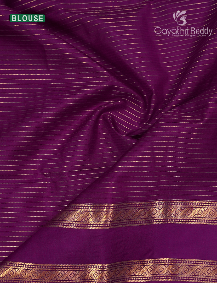 Pure Kanchipuram Vintage Silk Saree in Deep Pink and Purple
