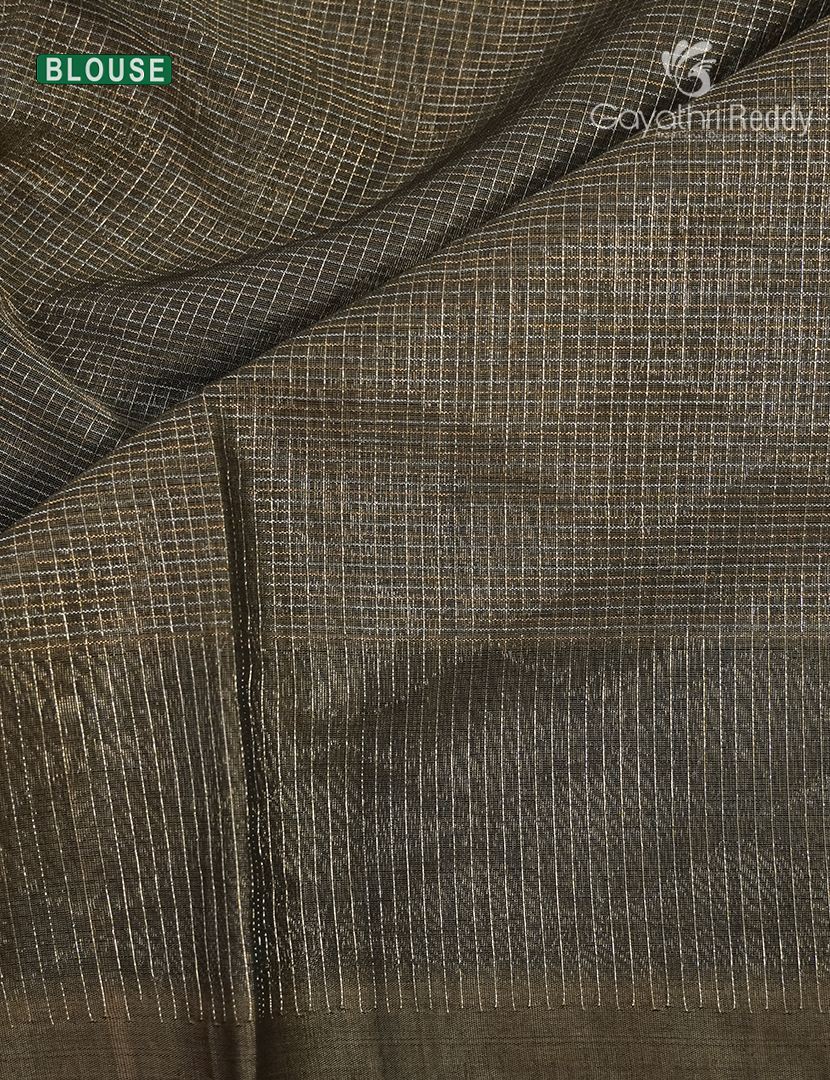 Pure Kanchipuram Sico Saree in Deep Olive Brown