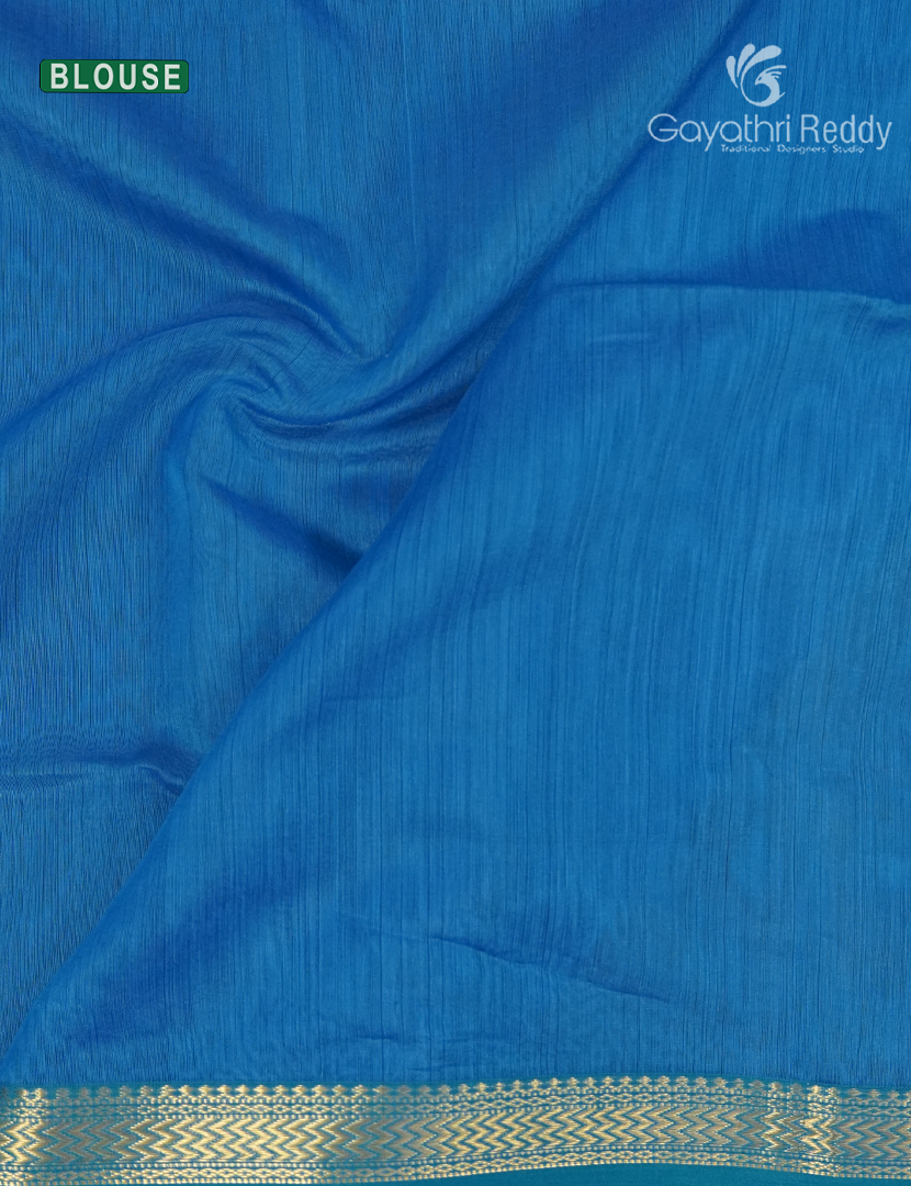 Pure Chanderi Sico Saree in Sky Blue