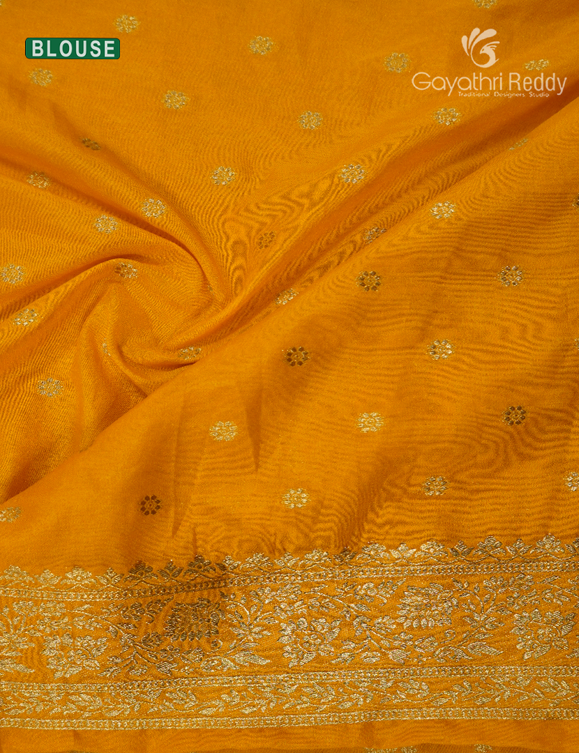 Banaras Georgette Saree in Golden Yellow