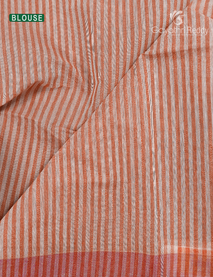 Pure Handloom Cotton Saree in Pastel Peach