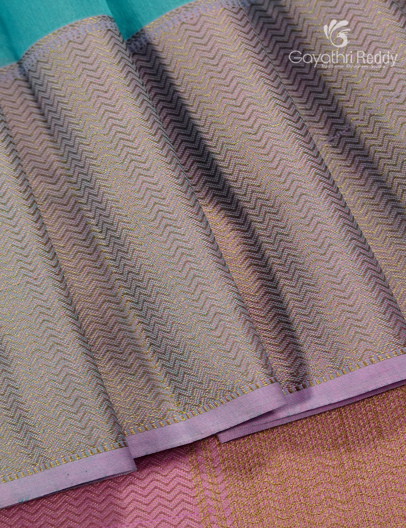 Pure Chanderi Sico Saree in Sea Blue