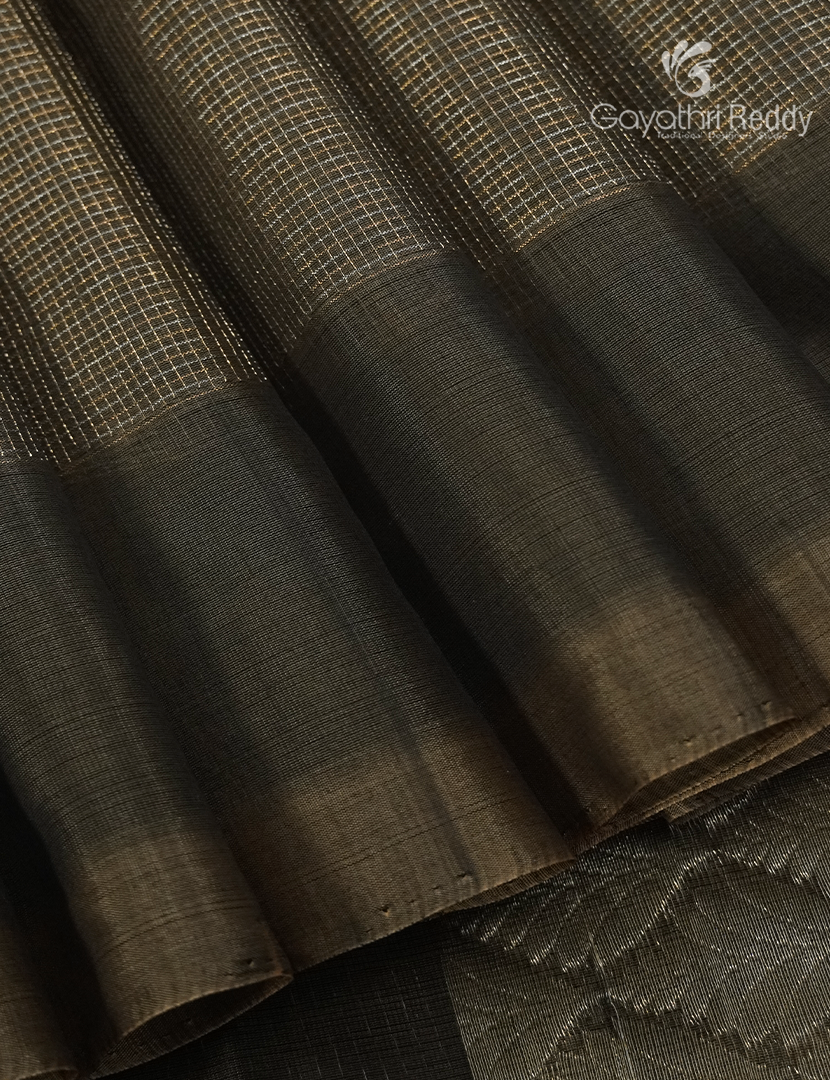 Pure Kanchipuram Sico Saree in Deep Olive Brown