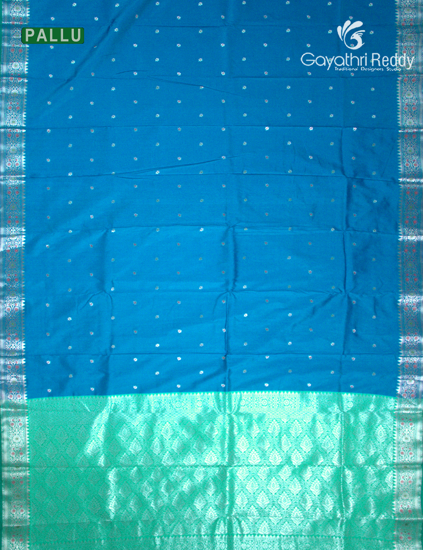Semi Banaras Katan Silk Saree in Cobalt Blue