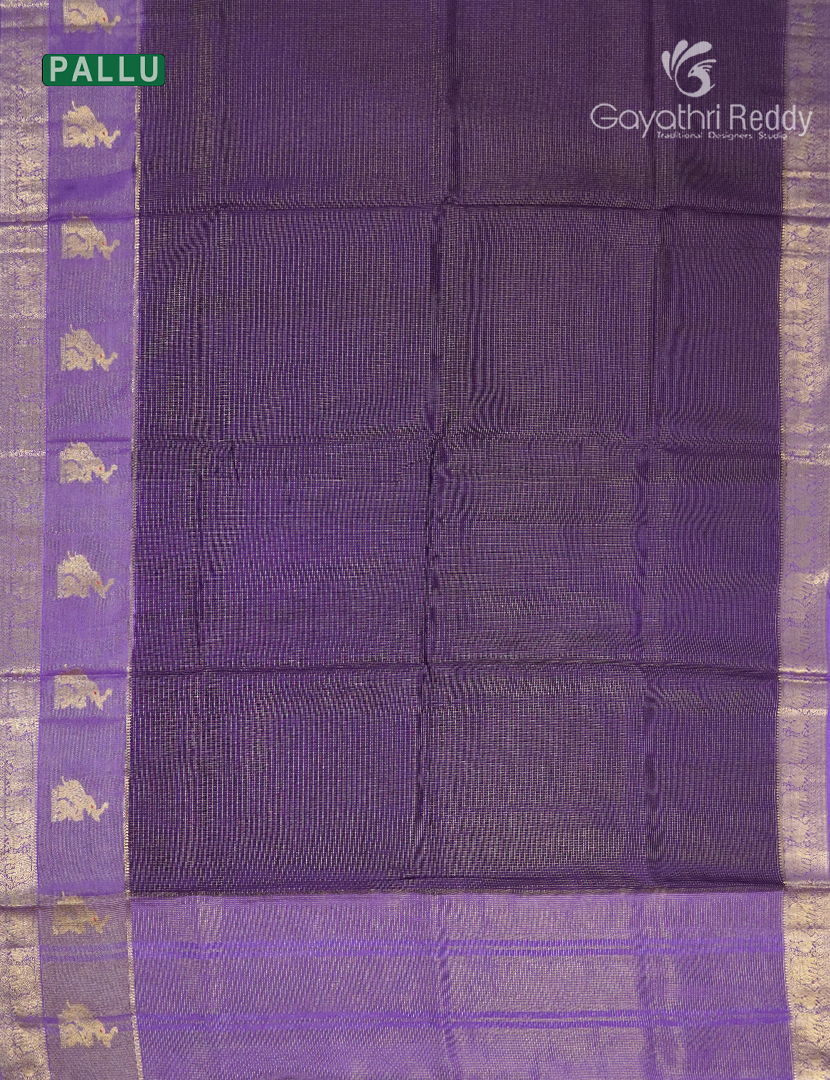 Semi Mysore Silk Saree in Deep Violet and Violet