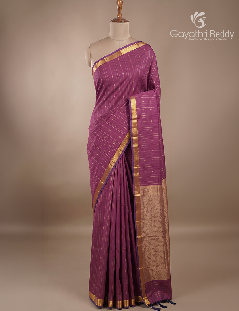 Pure Kanchi Cotton Saree in Magenta