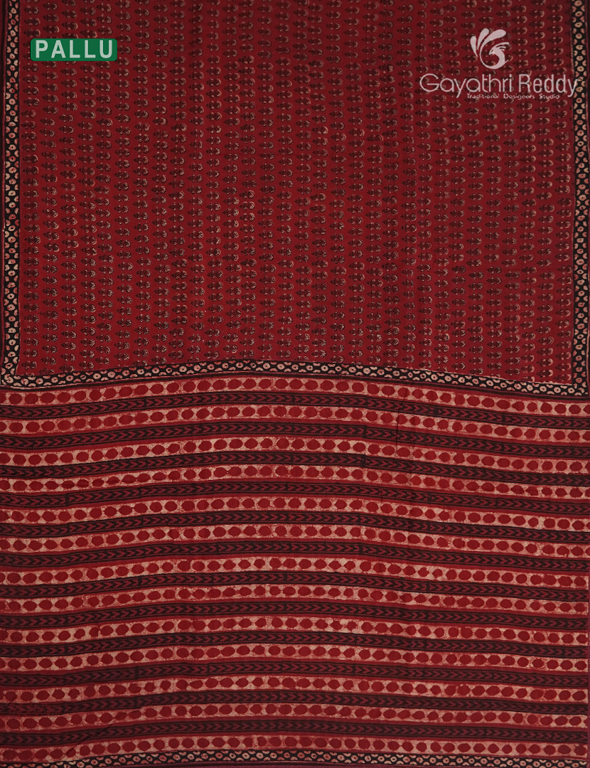 Pure Modal Silk Fancy Saree in Rust Red