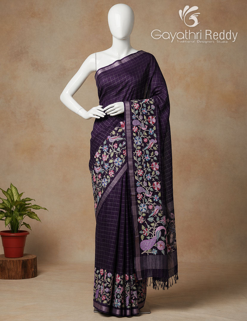KHADI SILK WORK SAREE-KSW73