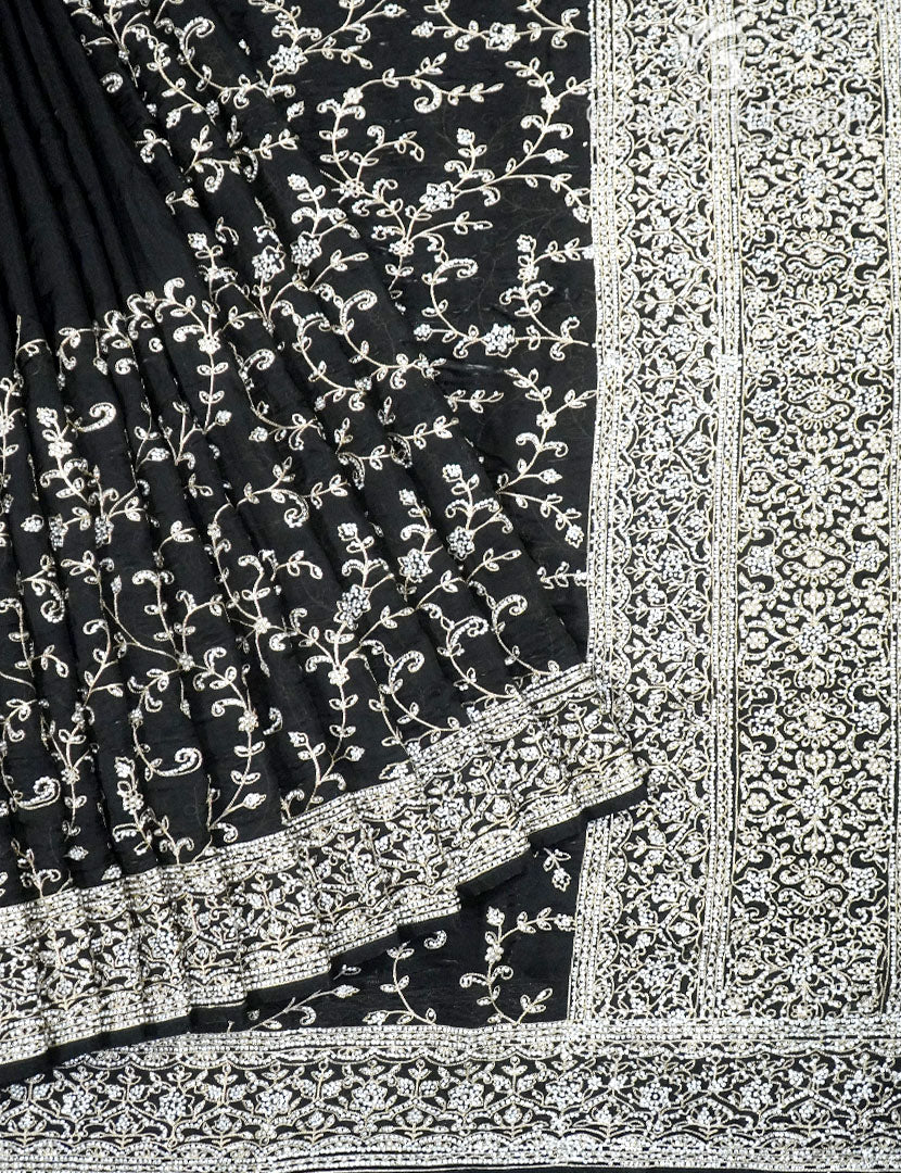 Tissue Organza Saree in Black