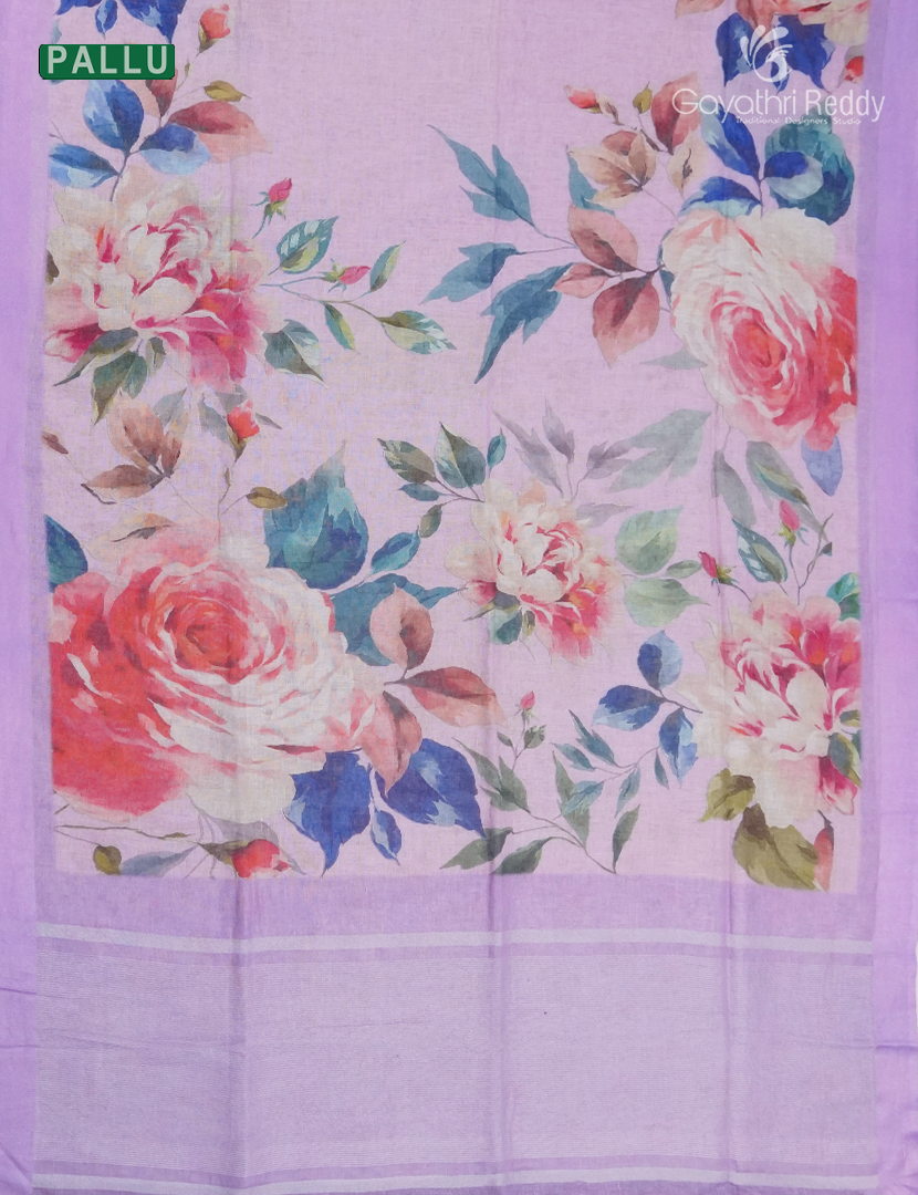 Pure Linen Saree in Baby Pink