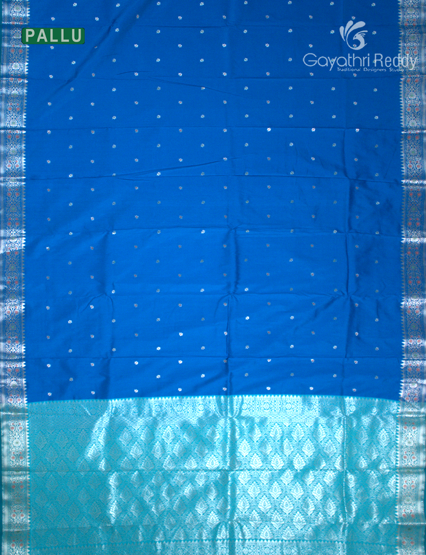 Semi Banaras Katan Silk Saree in Cobalt Blue