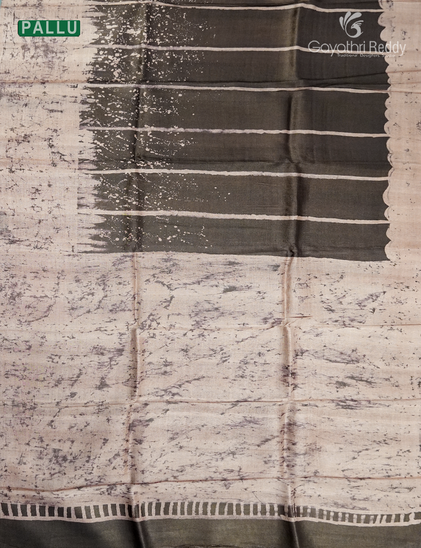 PURE DESI TUSSAR PRINTED SAREE-TS1580