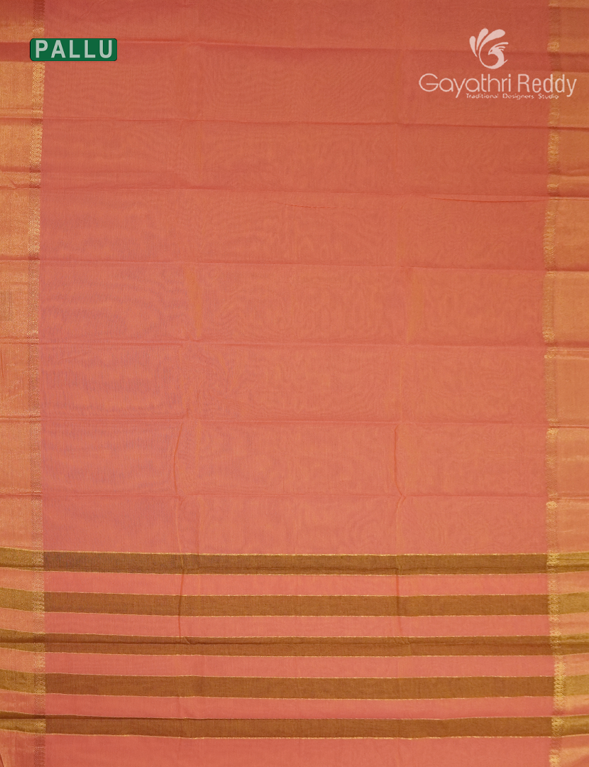 Pure Kanchi Cotton Saree in Peach