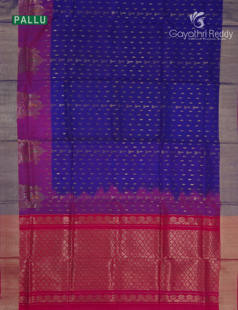 Pure Uppada Silk Saree in Violet and Pink