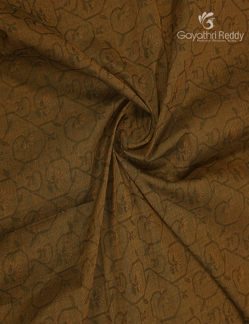 Pure Kanchi Cotton Saree in Dry Mehendi Green