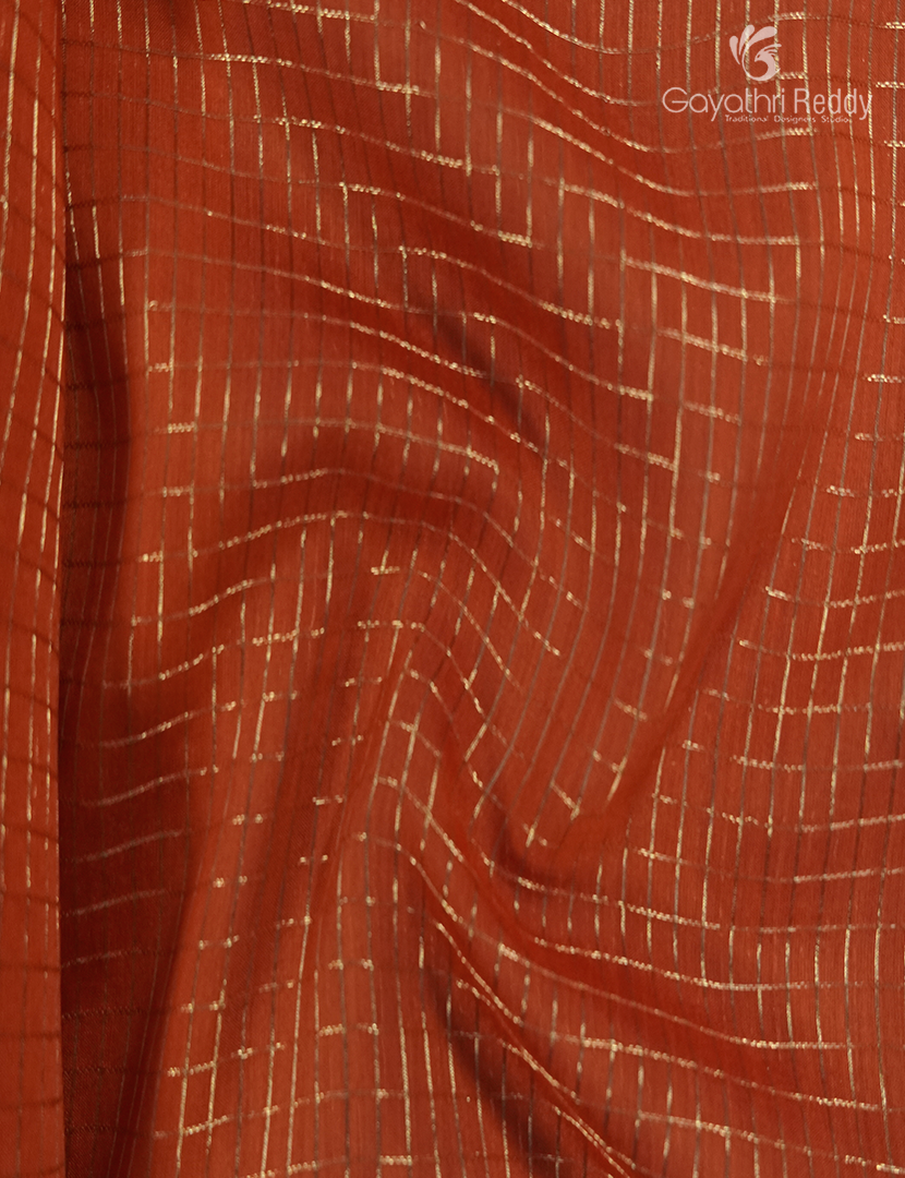 Semi Mysore Crepe Saree in Orange and Violet