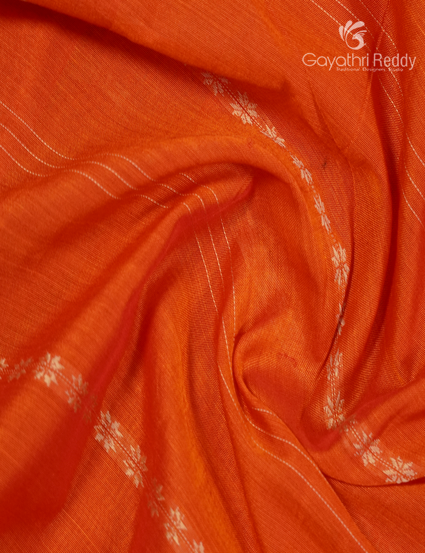 Pure Narayanpet Cotton Saree in Orange