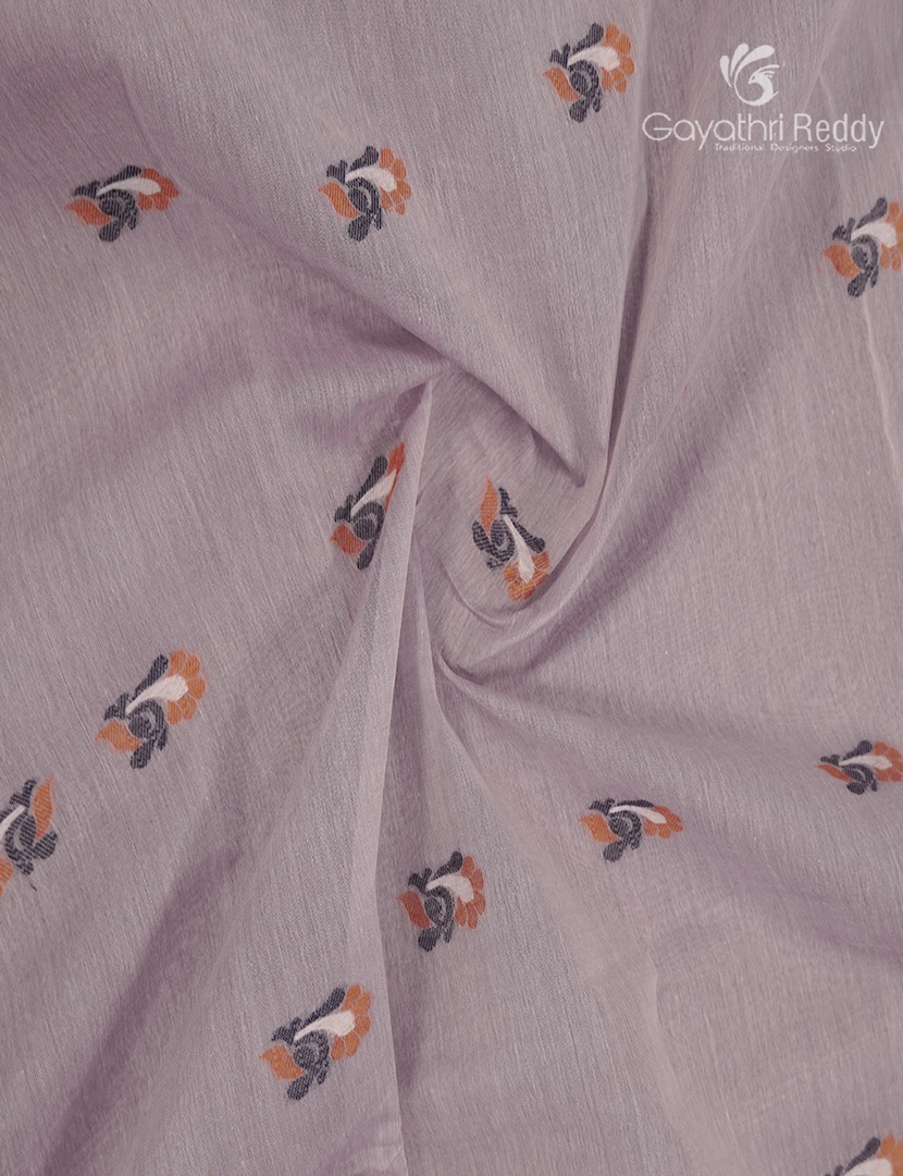 Jamdani Cotton Saree in Pastel Lavender