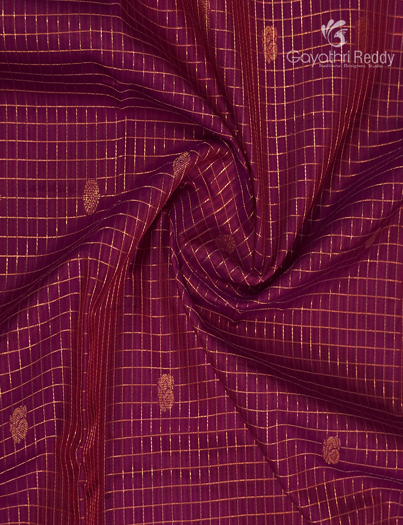 Pure Kanchipuram Vintage Silk Saree in Deep Pink and Purple