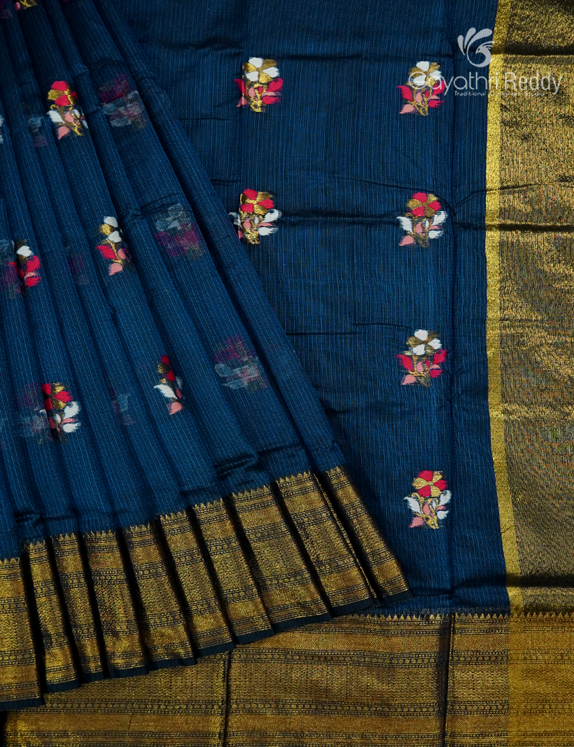 Pure Silk Kota Saree in Deep Blue