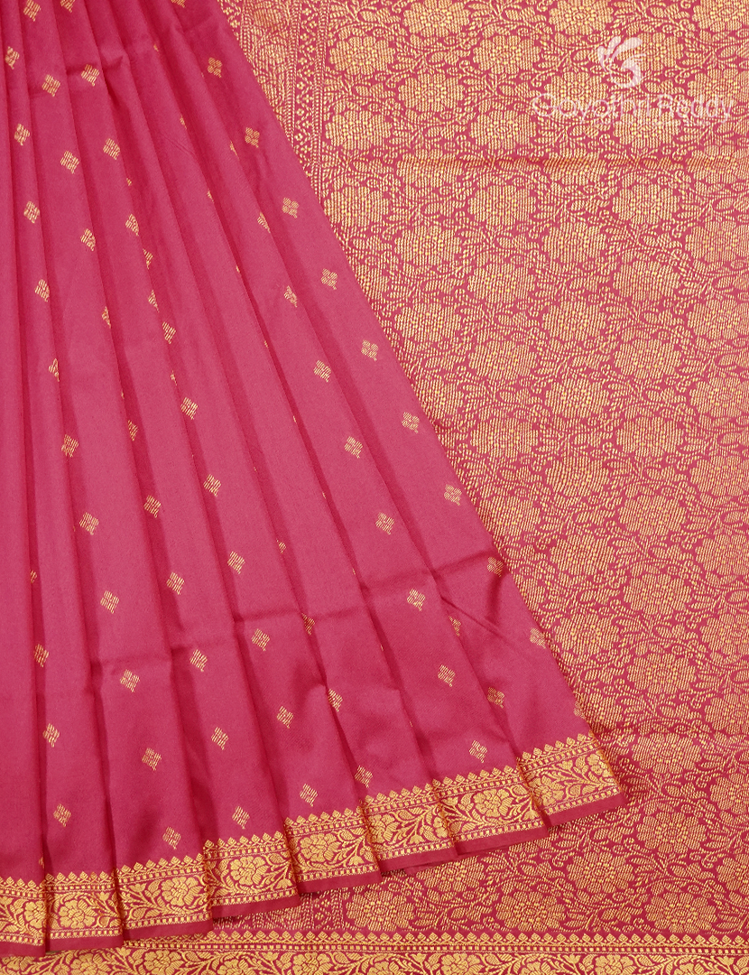 Semi Katan Silk Saree in Rose Pink