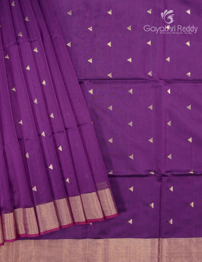 Pure Chanderi Sico Saree in Purple
