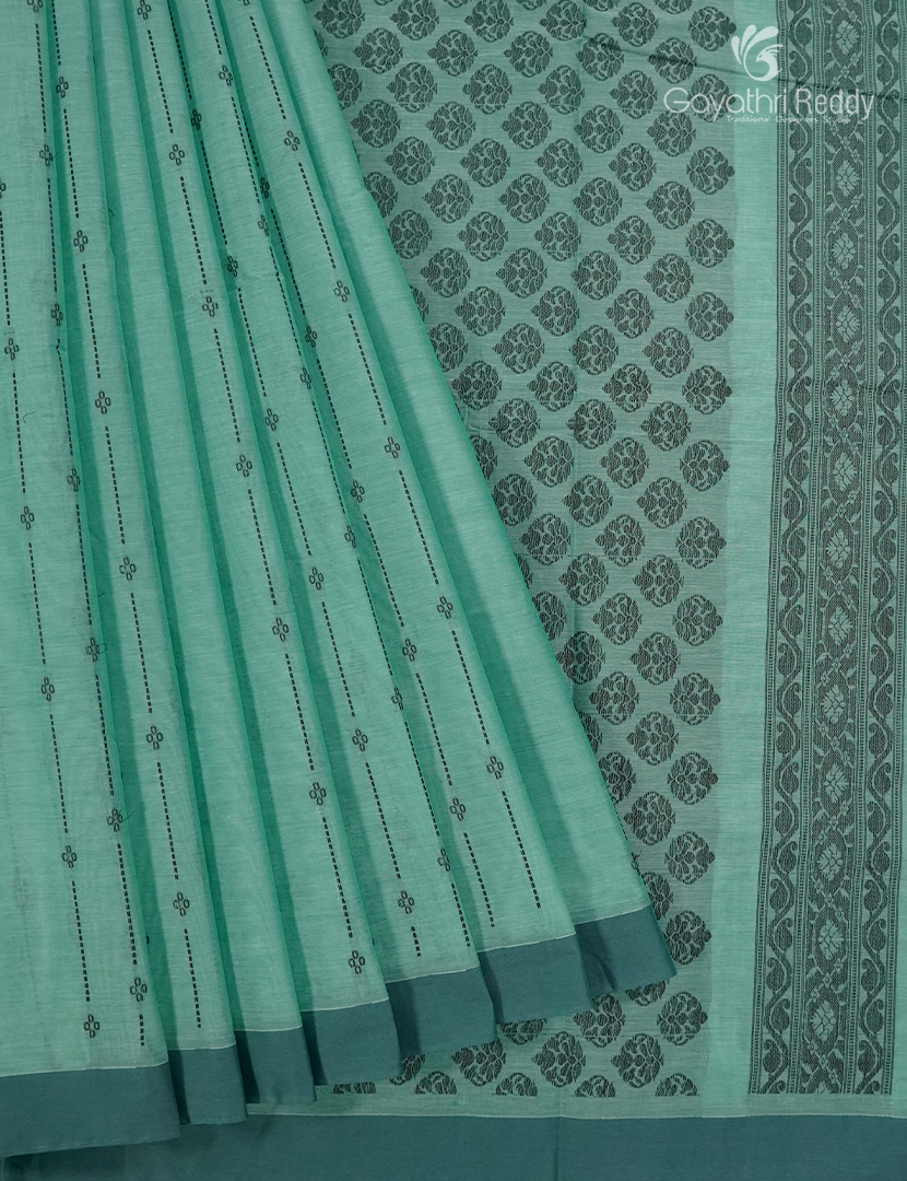 Pure Kanchi Cotton Saree in Sea Green