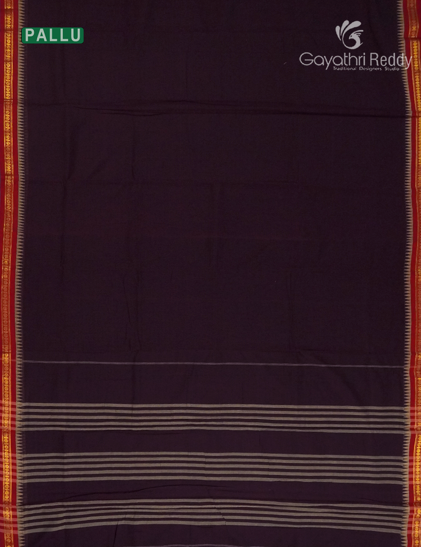 Pure Narayanpet Cotton Saree in Deep Wine