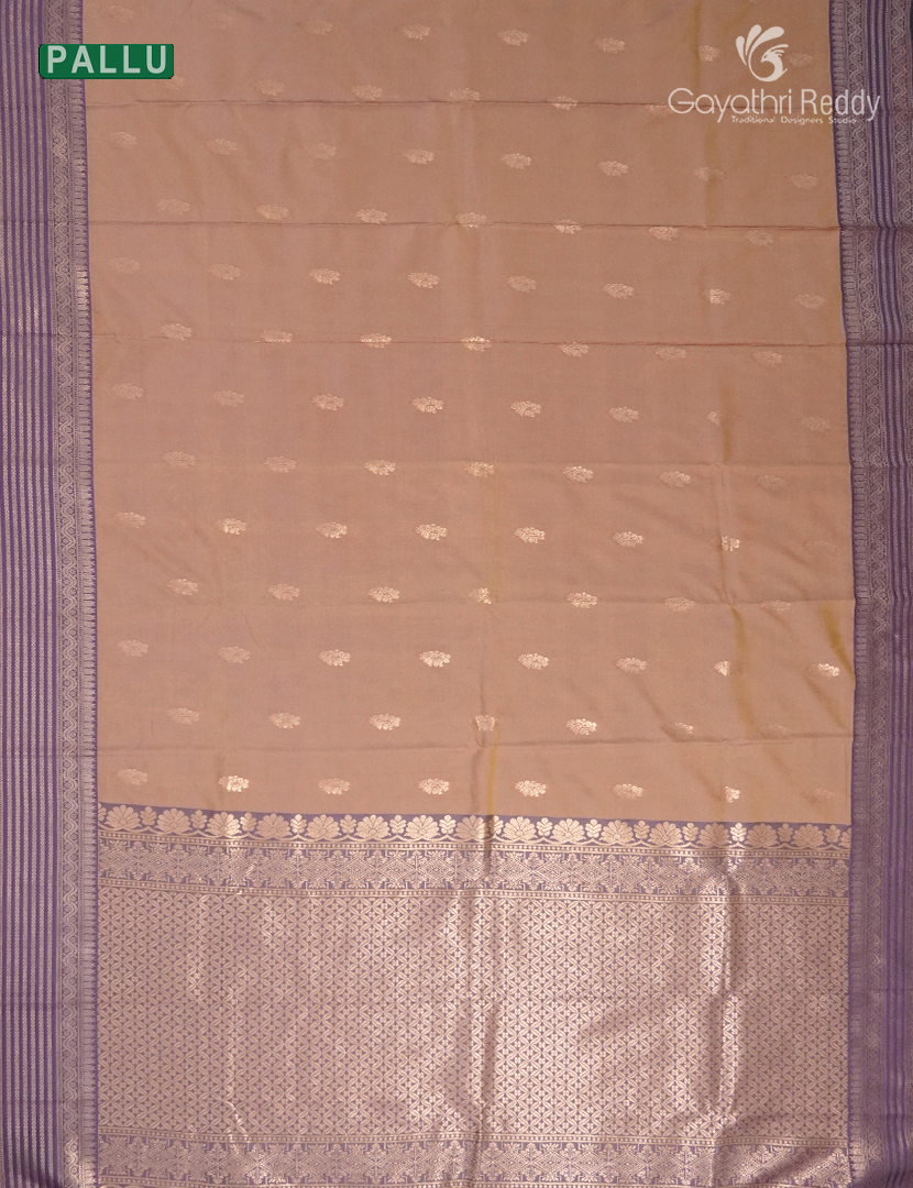 Semi Kanchipuram Art Silk Saree in Pastel Peach