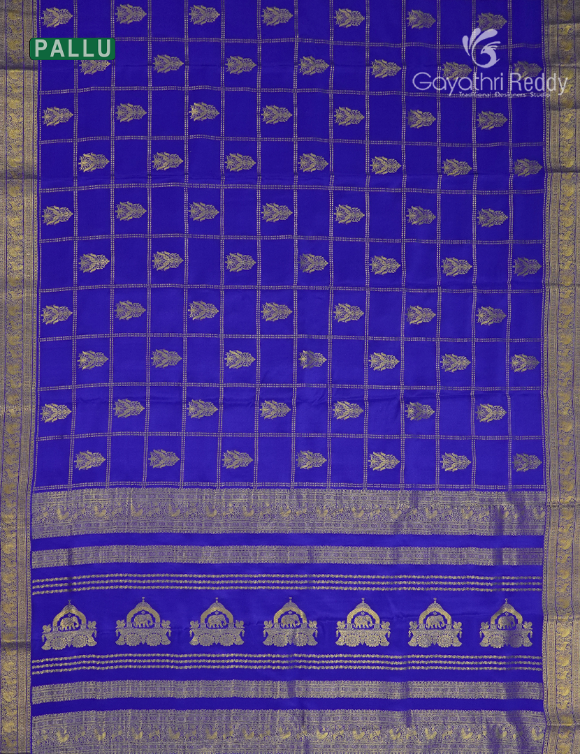 Pure Mysore Silk Saree in Royal Blue