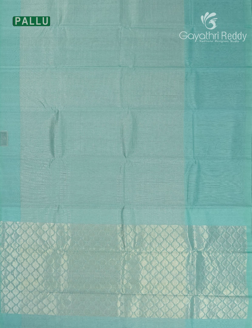 Pure Kanchipuram Sico Saree in Aqua Blue