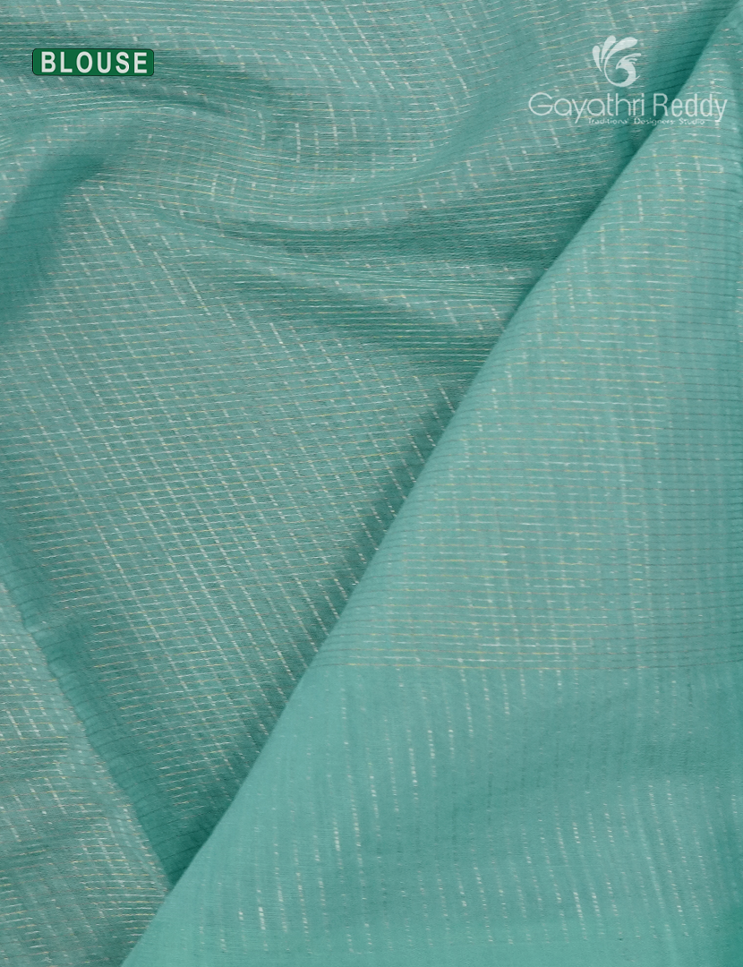 Pure Kanchipuram Sico Saree in Aqua Blue