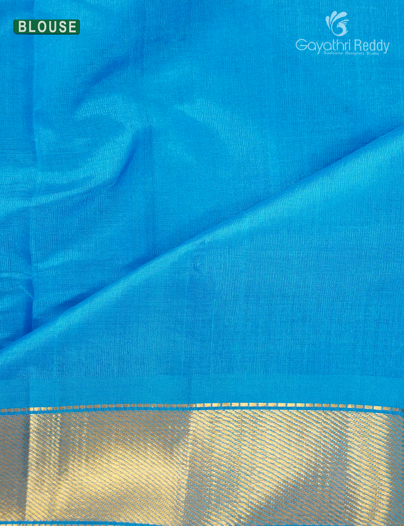Pure Arani Sico Saree in Pink and Sky Blue
