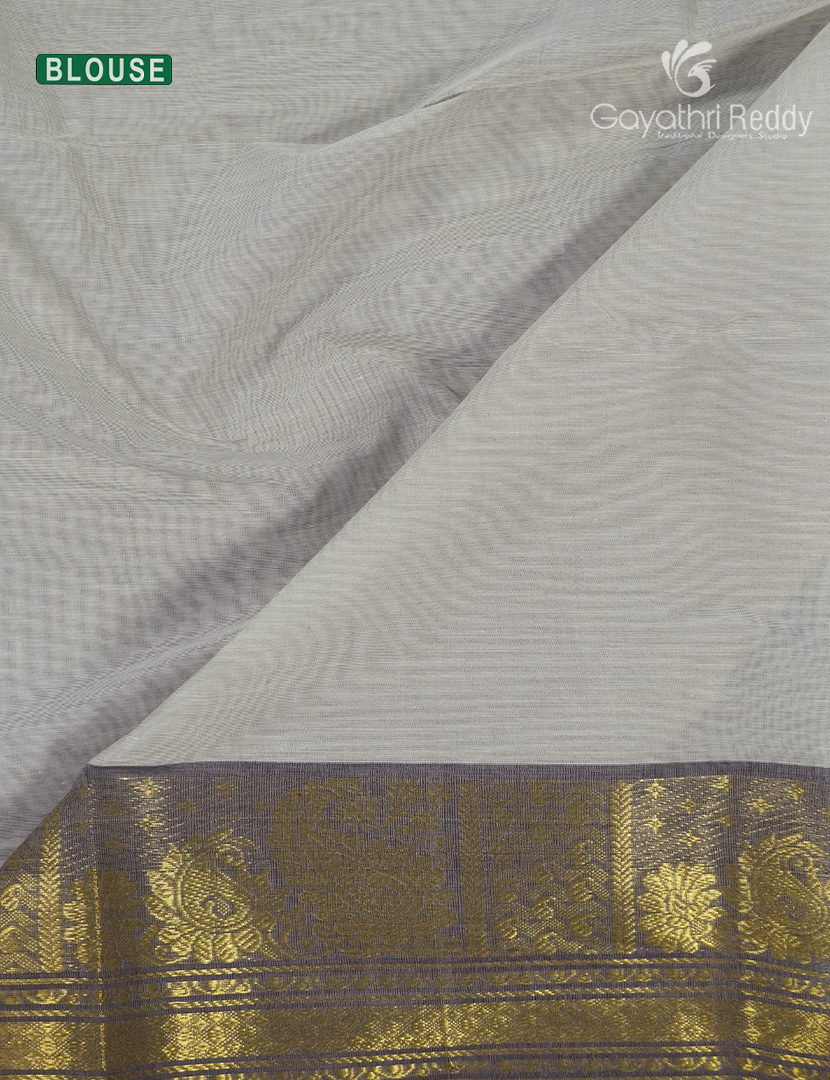 Pure Handloom Cotton Saree in Light White