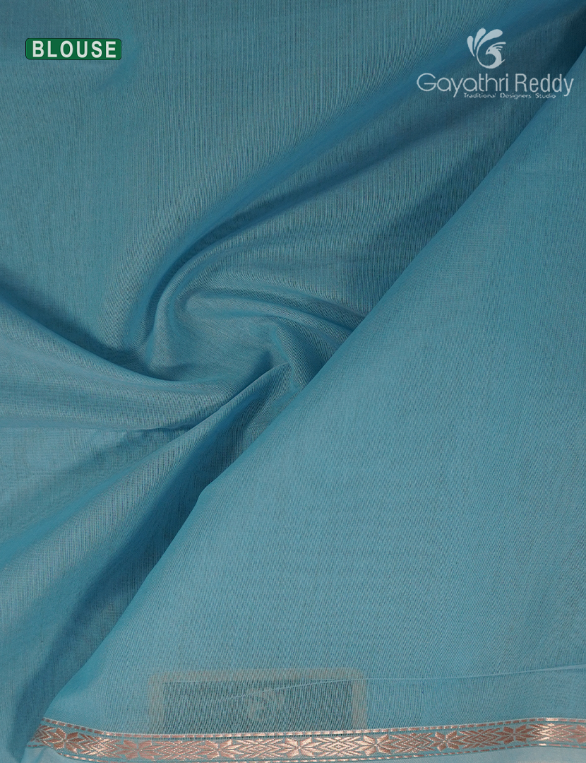 Kanchipuram Sico Saree in Pastel Peach and Sky Blue