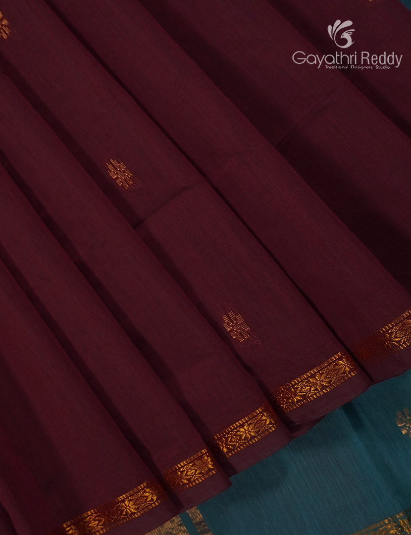 Sico Saree in Maroon and Teal Blue
