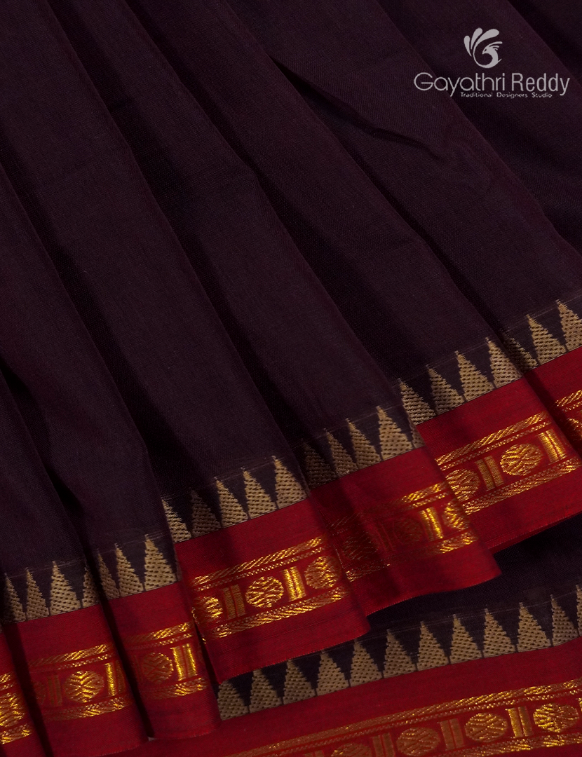 Pure Narayanpet Cotton Saree in Deep Wine