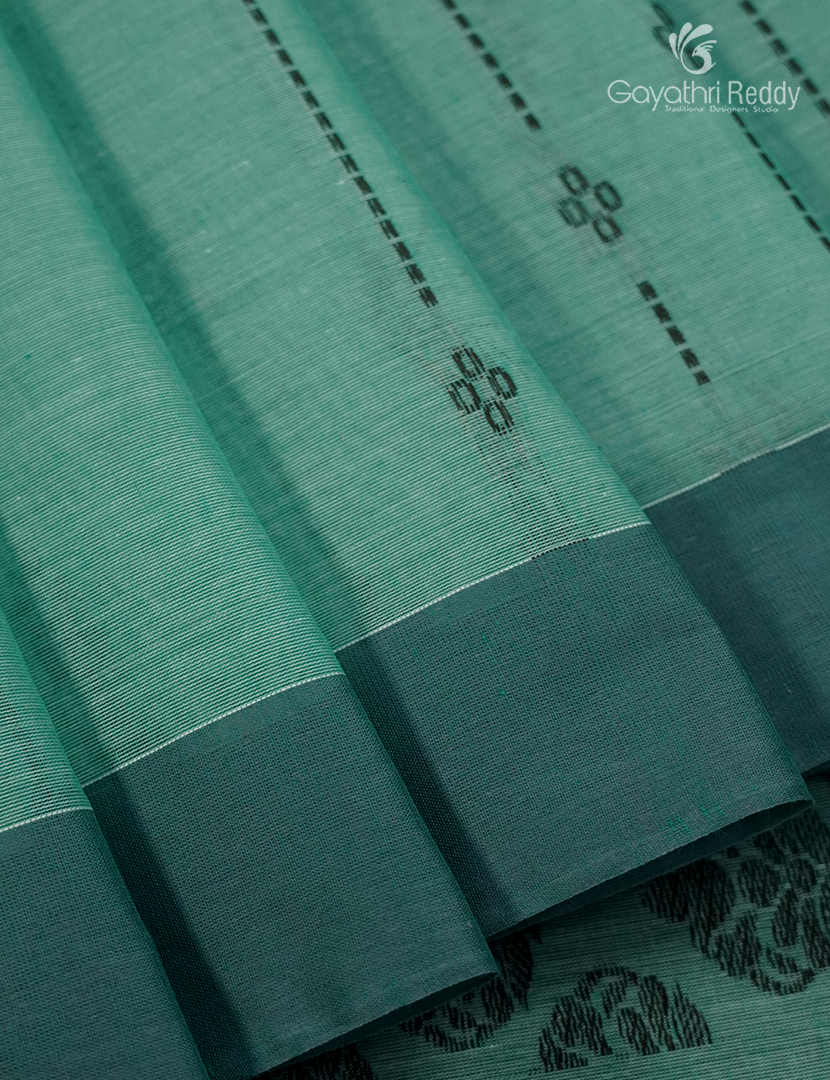 Pure Kanchi Cotton Saree in Sea Green