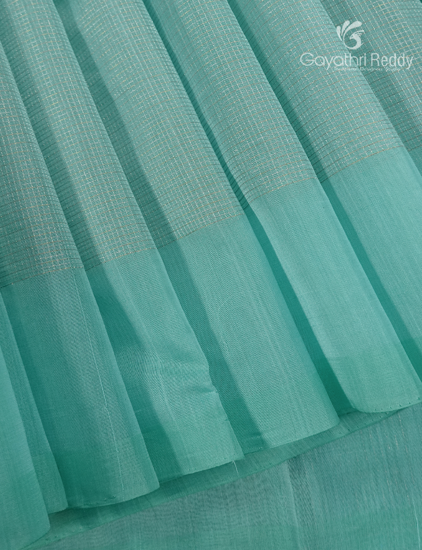 Pure Kanchipuram Sico Saree in Aqua Blue