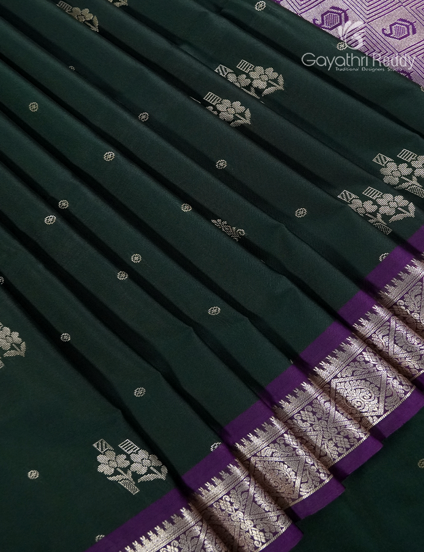 Soft Silk Saree in Deep Green and Deep Magenta
