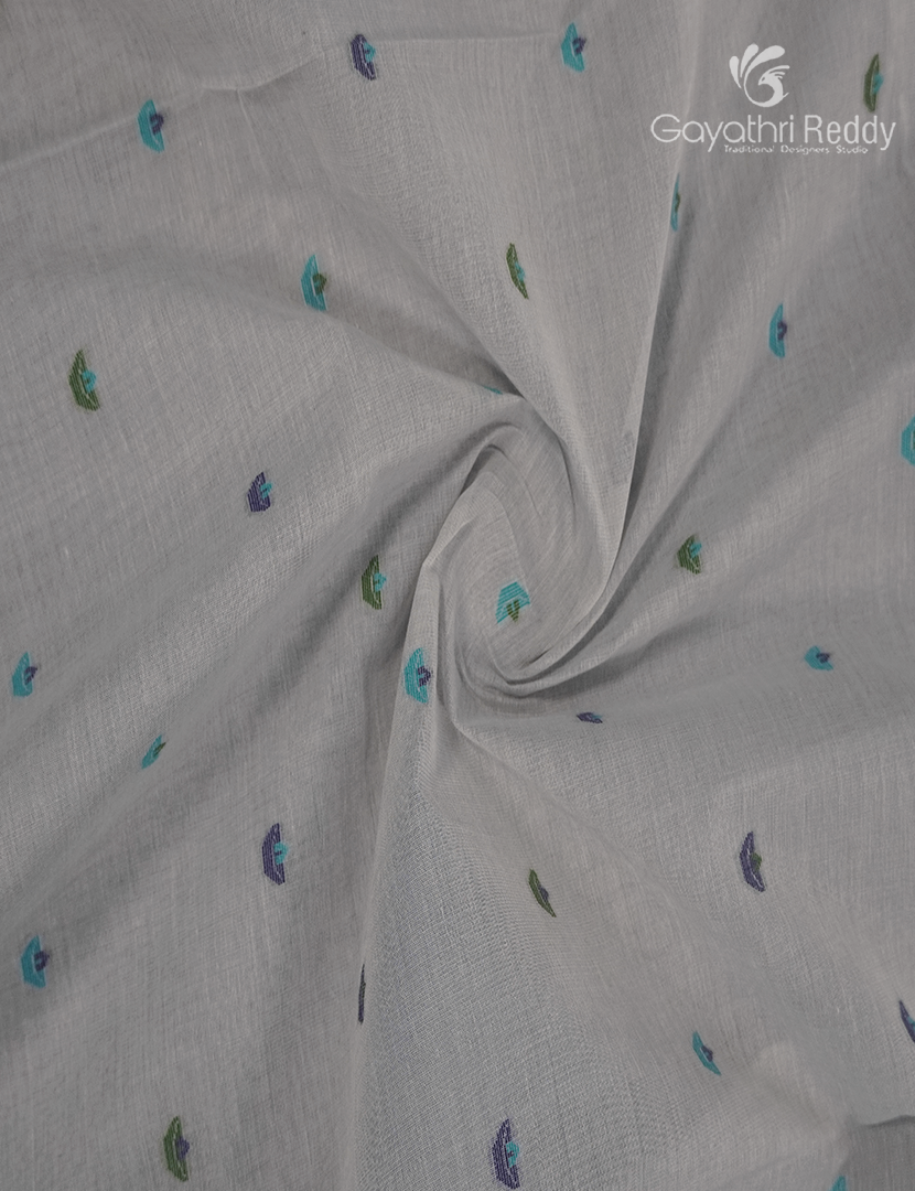 Jamdani Cotton Saree in Pastel Grey