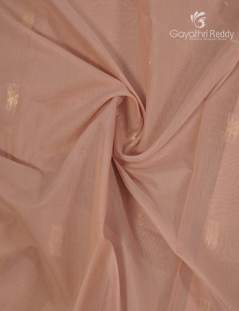 Kanchipuram Sico Saree in Pastel Peach and Sky Blue