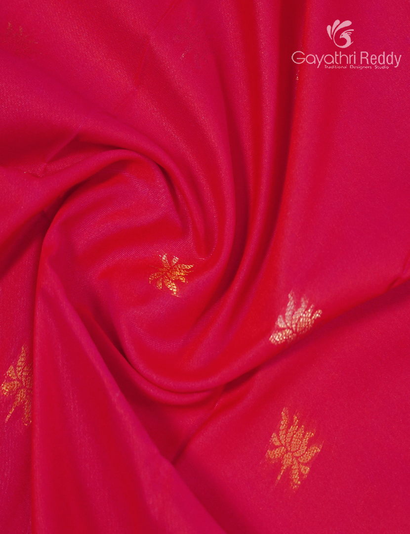 Semi Kanchipuram Art Silk Saree in Rani Pink