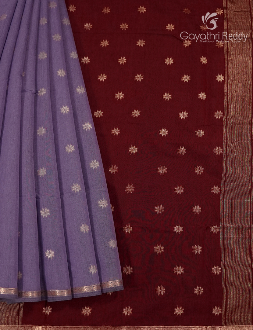 Kanchipuram Sico Saree in Lavender and Maroon