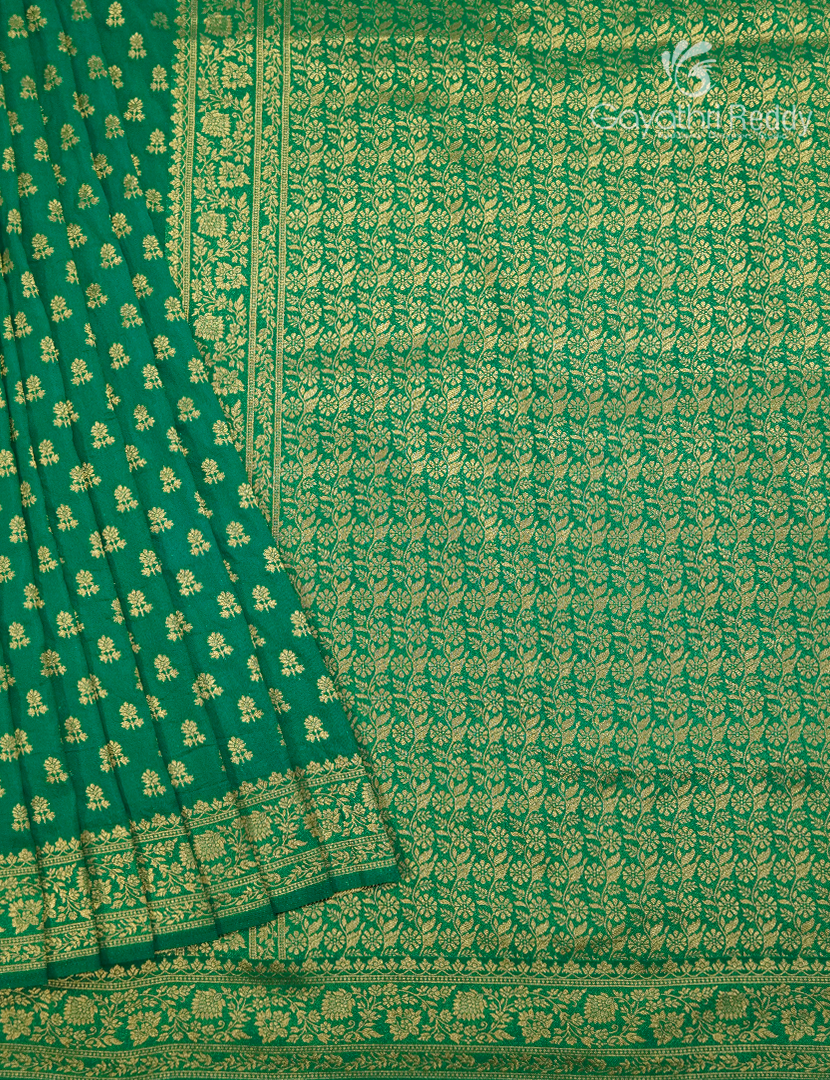 Banaras Georgette Saree in Rama Green
