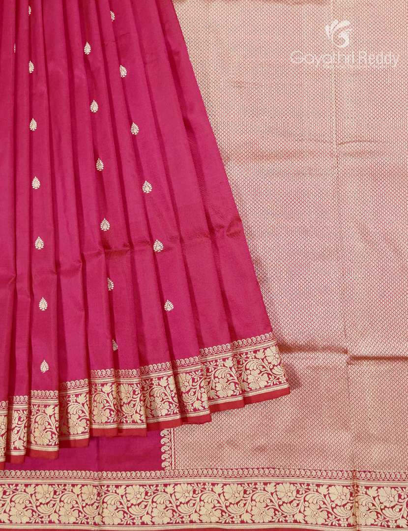 Pure Valkalam Silk Saree in Rani Pink