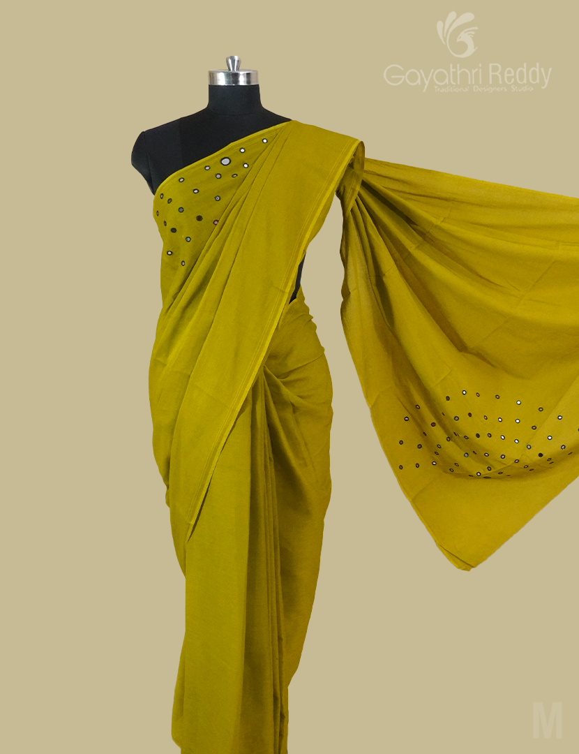 PURE MULMUL COTTON MIRROR WORK-MC1731