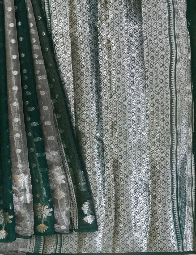 PURE BANARAS KORA SILK-BKS79