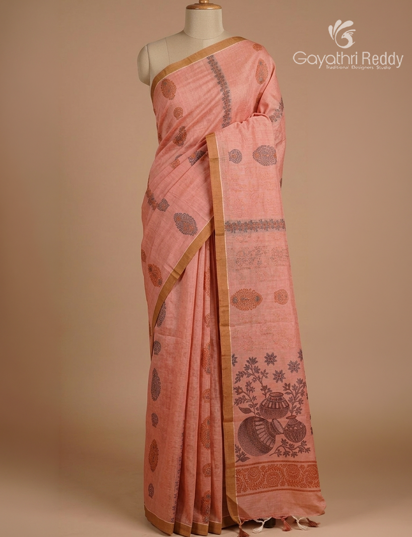 Pure Kanchi Cotton Saree in Pink