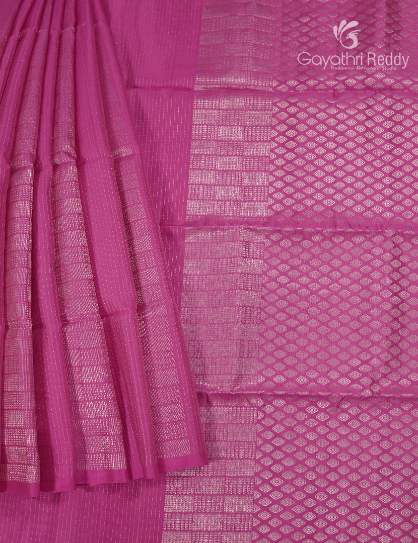 Pure Kanchipuram Light Weight Silk Saree in Rose Pink